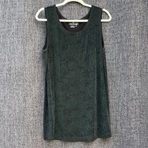 Carole Little II stretch ensemble: Skirt, top, jacket, sie 1X, green/black